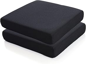 9villa Orthopedic Memory Foam Seat Cushion – Perfect for Office Chair and Wheelchair Seat Pads for Office, Car, Home, Floor Helps in Back Pain Relief with Mesh Cover (18"x18"x3" Inch) Pack of 2