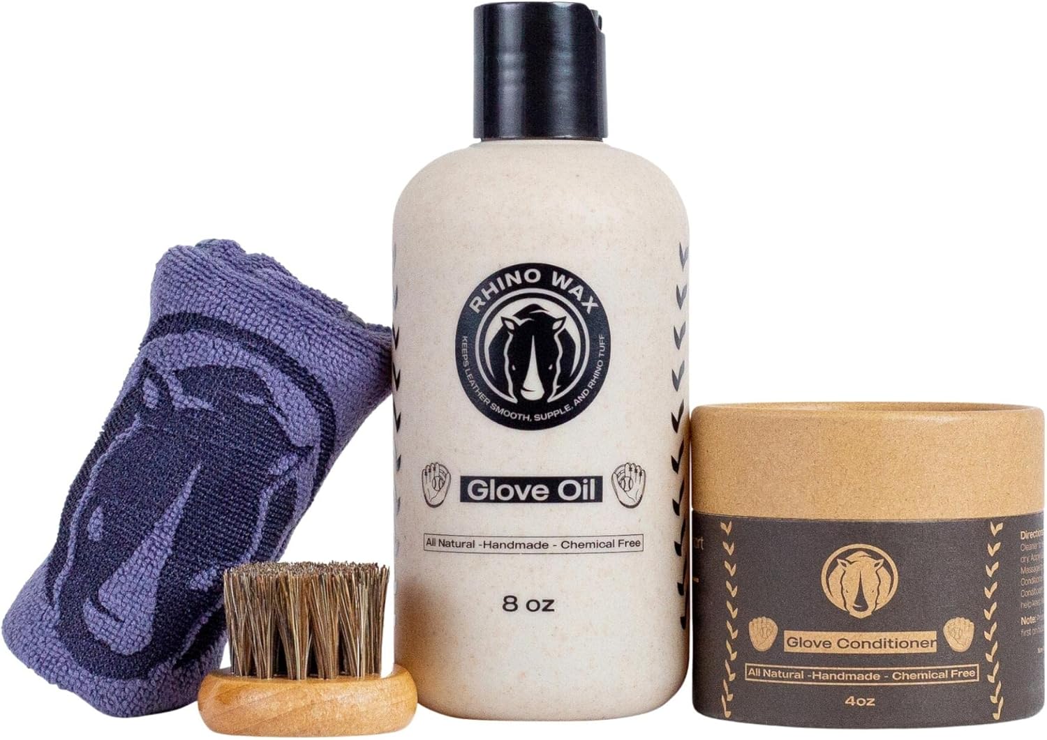 Rhino Wax Baseball Glove Maintenance Standard Kit Includes Baseball Glove Oil