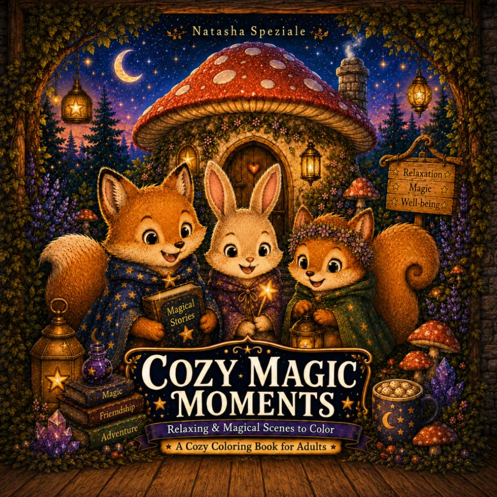 Cozy Magic Moments: Relaxing and Magical Scenes to Color: A Cozy Coloring Book for Adults (Cozy Moments)