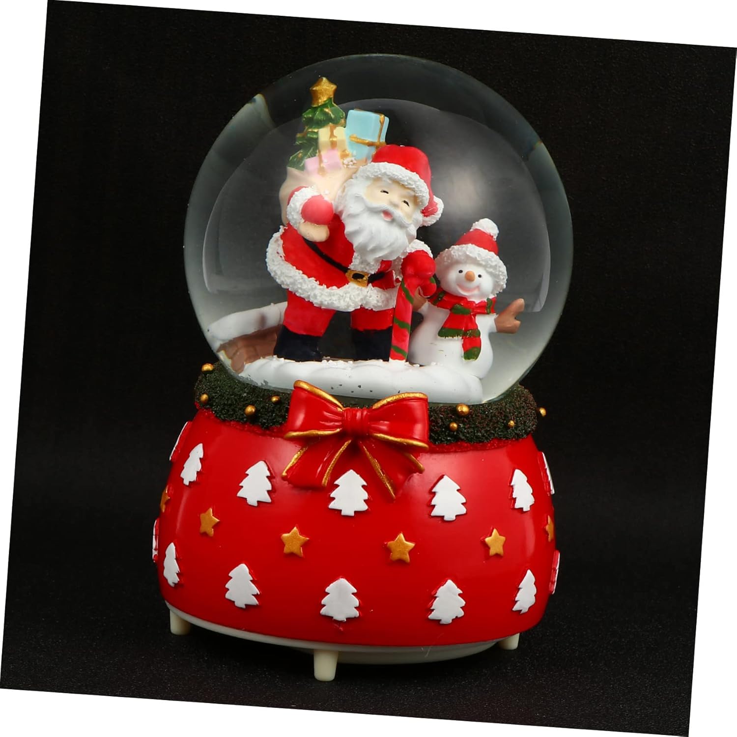 1pc Glass Music Box Decor for Christmas Parties Decorative Crystal Festive Patterns Unique for Friends and Home Decoration