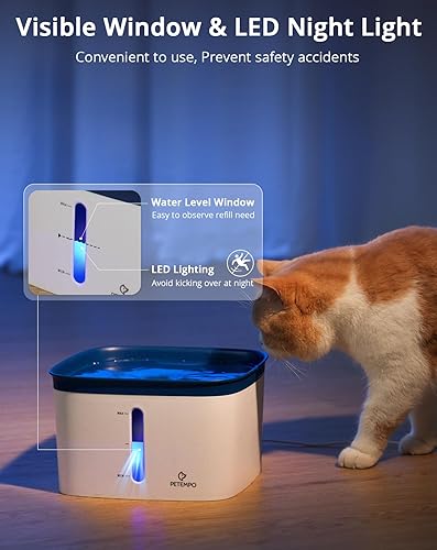 Miniatura 5 de Fuente de agua para gatos, fuente de agua ultra silenciosa para perros de 135 oz4 L, diseño de vórtice de limpieza instantánea, fuente de agua para