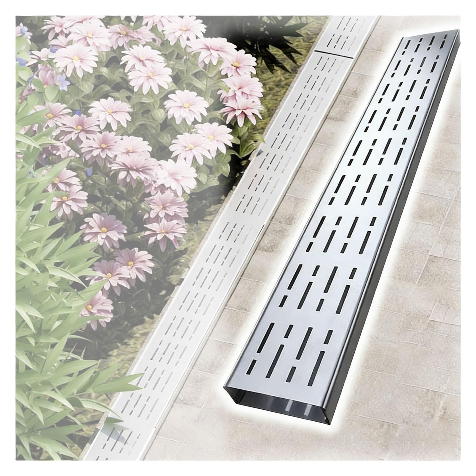 Tuyau drainage gouttière eaux pluviales et kit de drainage de tranchée extérieur 100x60x40cm