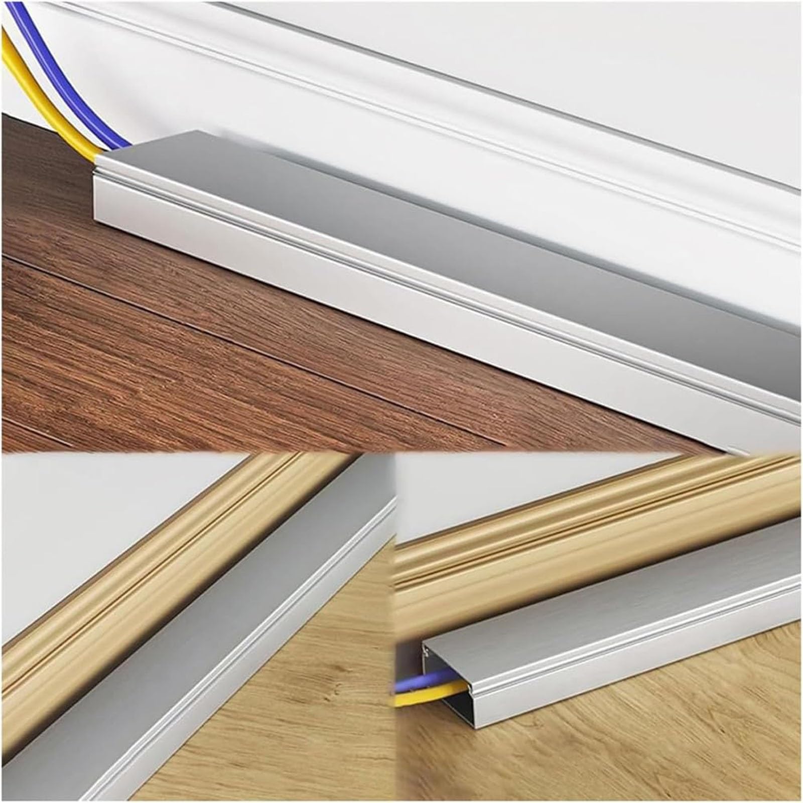 kabelkanal Lackierbare Kabel-Bodenabdeckung, Dekorativer Kabel-Abdecker, Edelstahl-Kabelkanal-Kabelabdeckung Für Unternehmen/Garage/Labor(L 80cm x W 10cm x H 5cm)