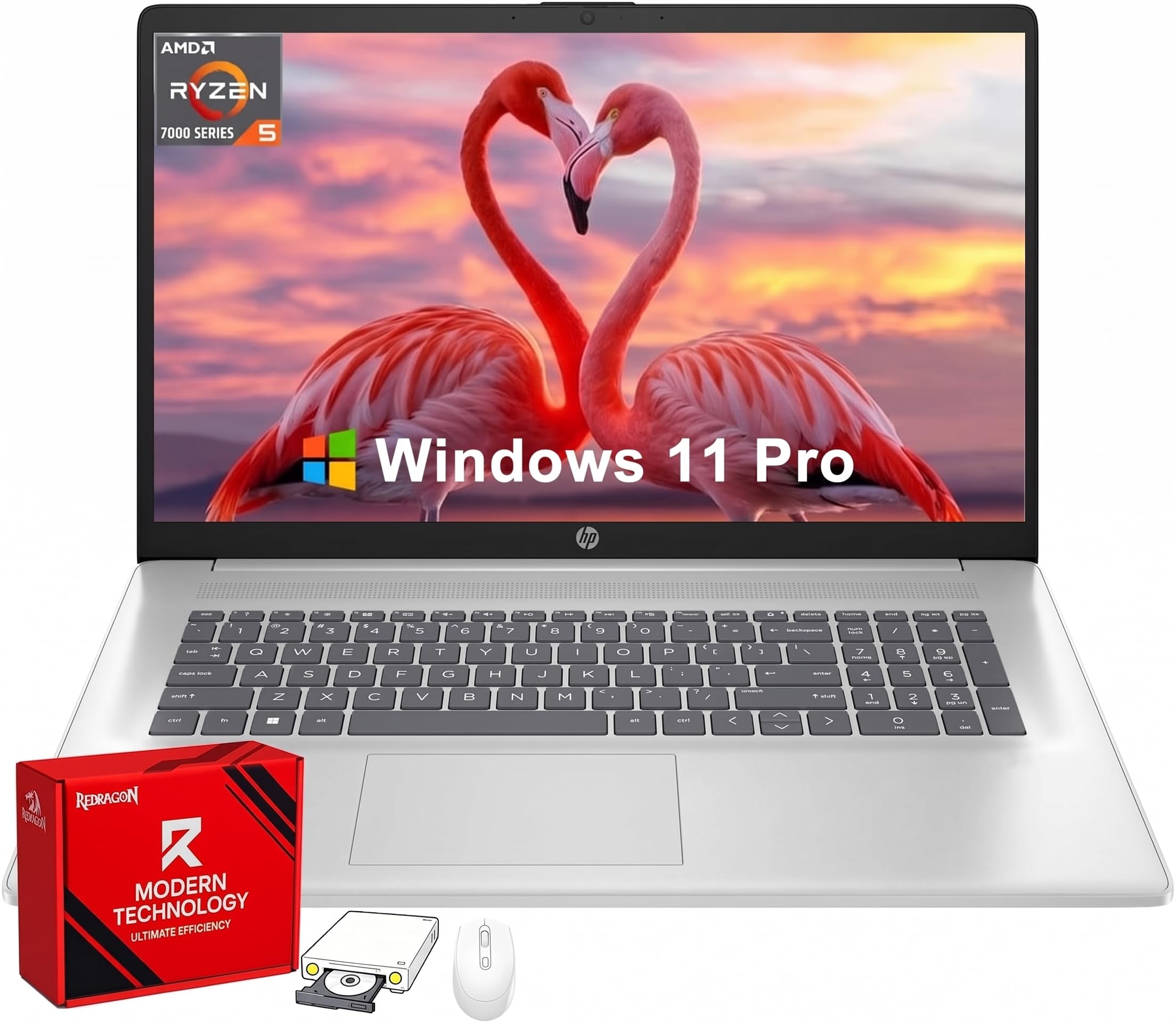 HP 17.3" FHD Laptop Computer, 32GB RAM, 1TB SSD, AMD Ryzen 5 7430U CPU