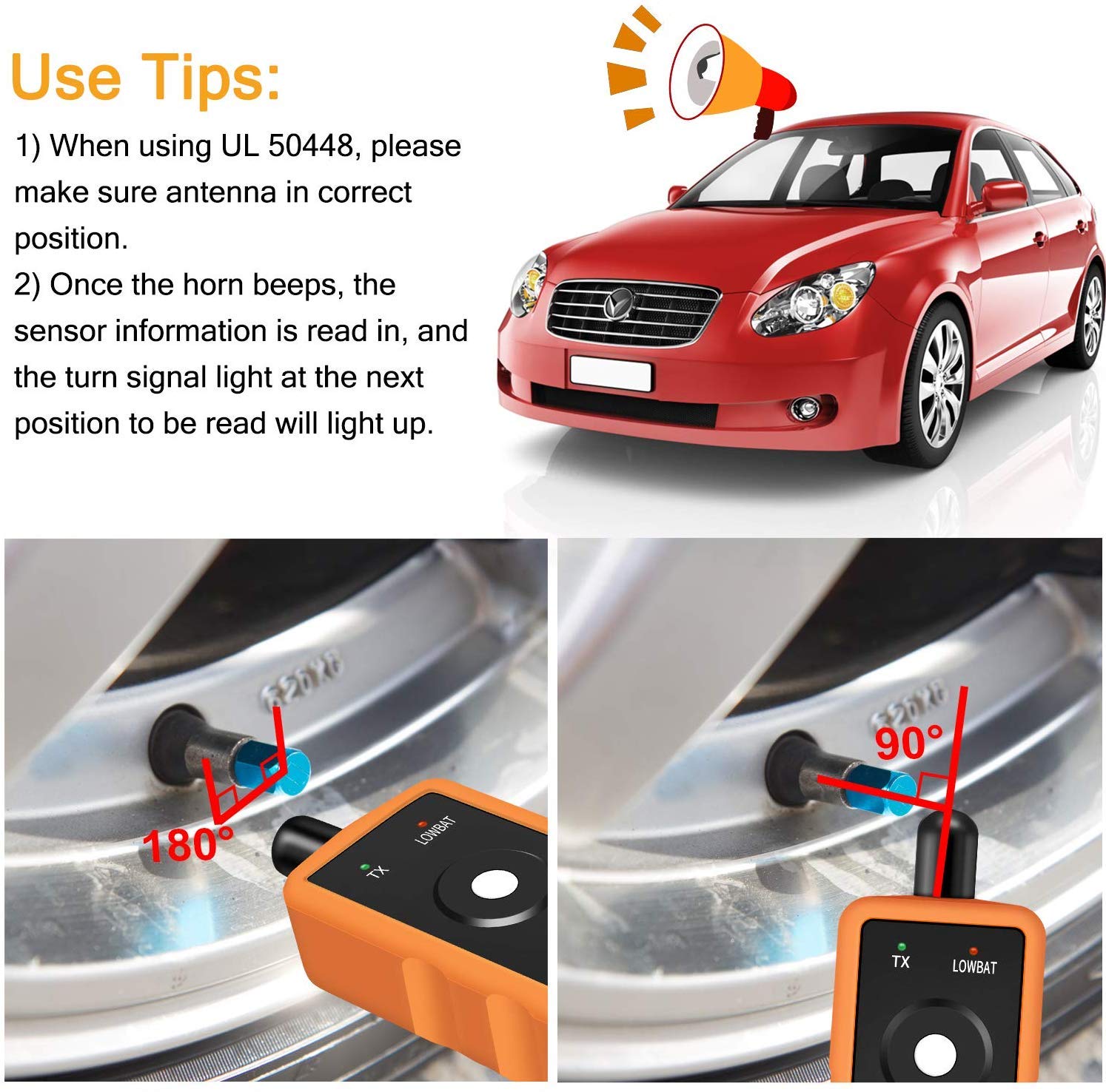 VXDAS TPMS Relearn Tool for GM and Ford 2IN1 Super UL50448 Tire