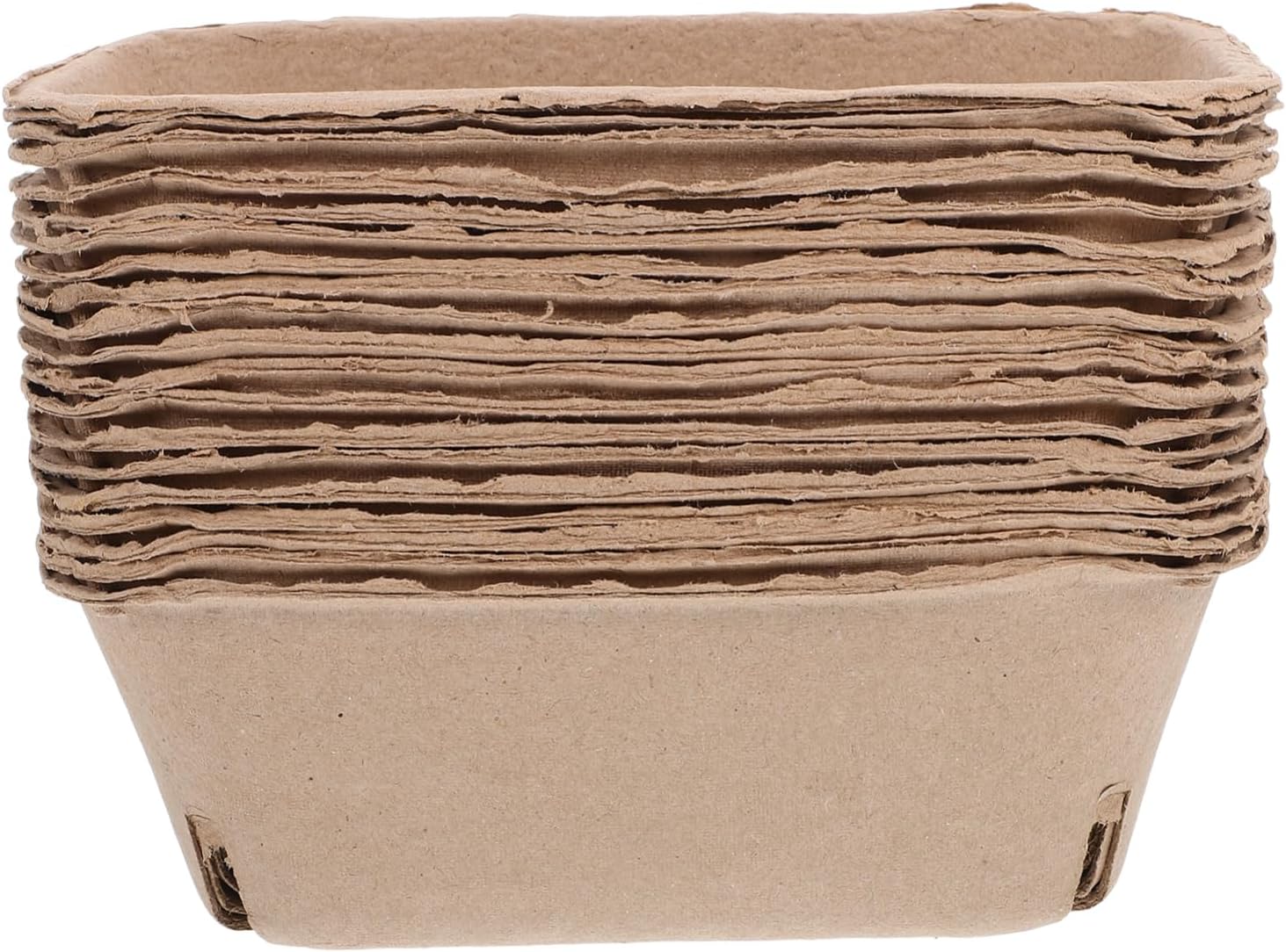 Healifty 20Pcs Biodegradable Paper Pulp Fruit Basket Berry Storage Containers for Strawberries Vegetables Snacks Multipurpose Produce Holders for Kitchen and Farmers Market