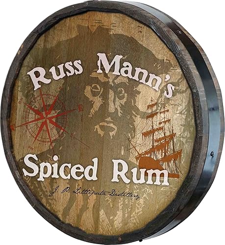 Vista 297 de THOUSAND OAKS BARREL CO. Personaliza el letrero de un cuarto de barril con cócteles de gato negro, barril de vino hecho de madera de roble de alta