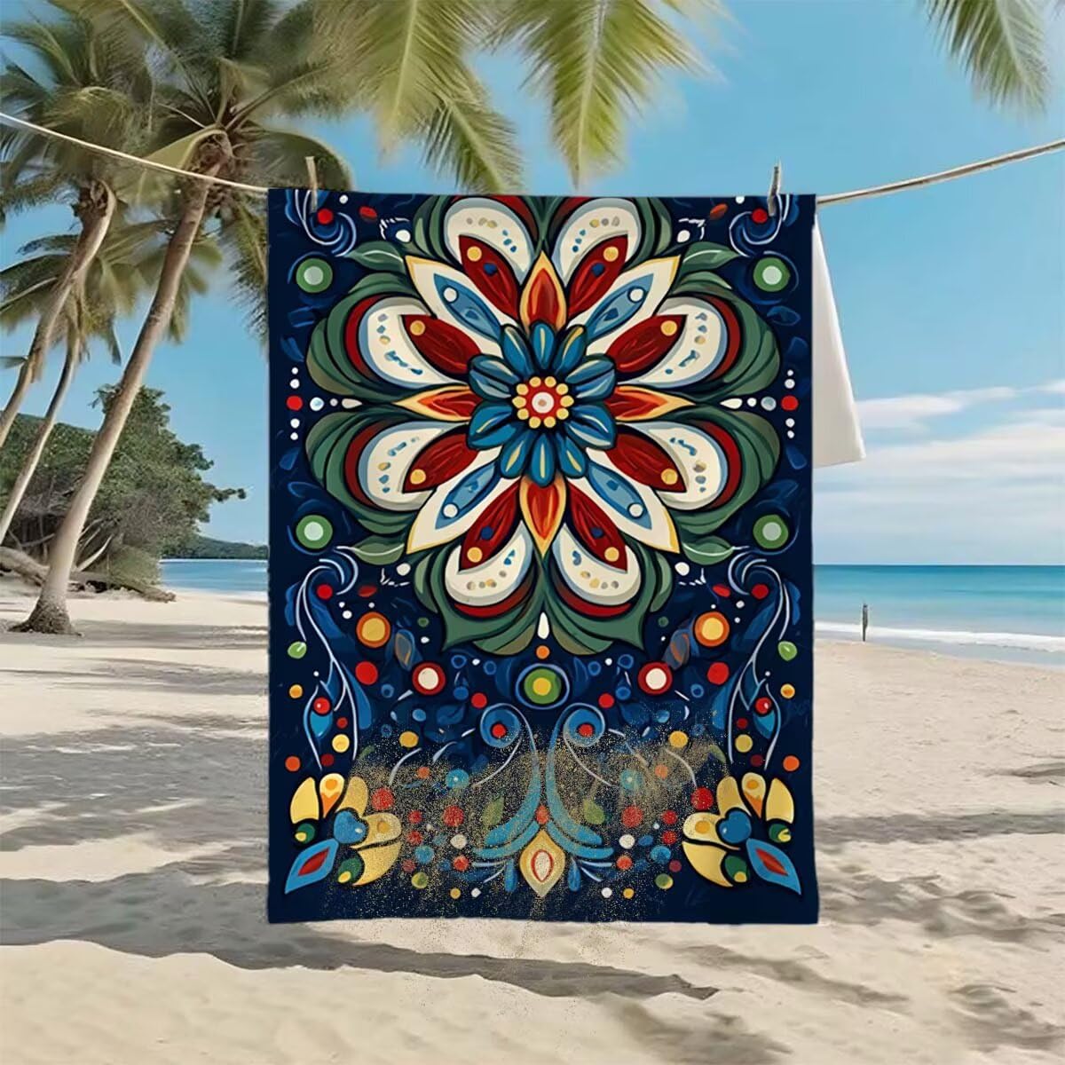 Telo Mare XXL 100x200cm/35x70cm, 2 Set Telo Mare Microfibra Sogno Asciugamano Palestra Uomo, Antisabbia, Leggero, Asciugatura Rapida, Teli da Spiaggia Grandi Accessori per Camping Natation Yoga C-15