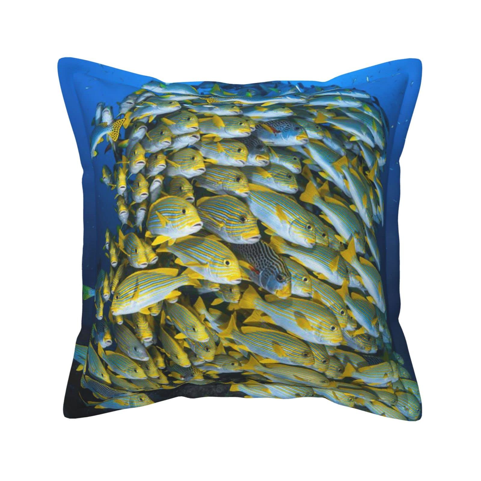 Housses de coussin carrées similicuir motif sous-marin chambre et salon