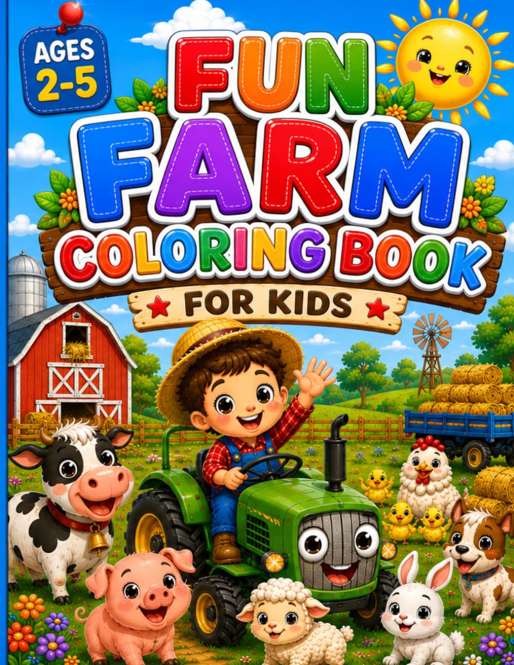 Farm Fun Coloring Book for Kids (Farm, animals)
