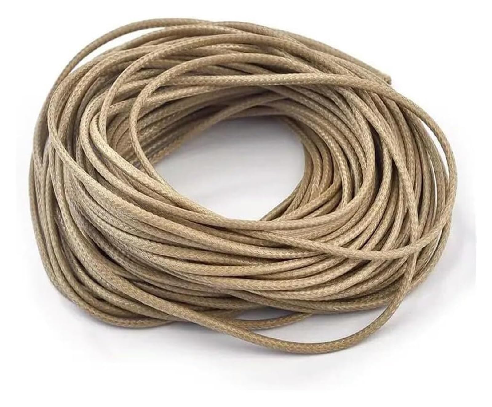 Genuine Round Leather String Cord, Cowhide Leather Wax Cord 1-3mm 5m Multicolor For Jewelry Making(Khaki,2.5mm x 5M)