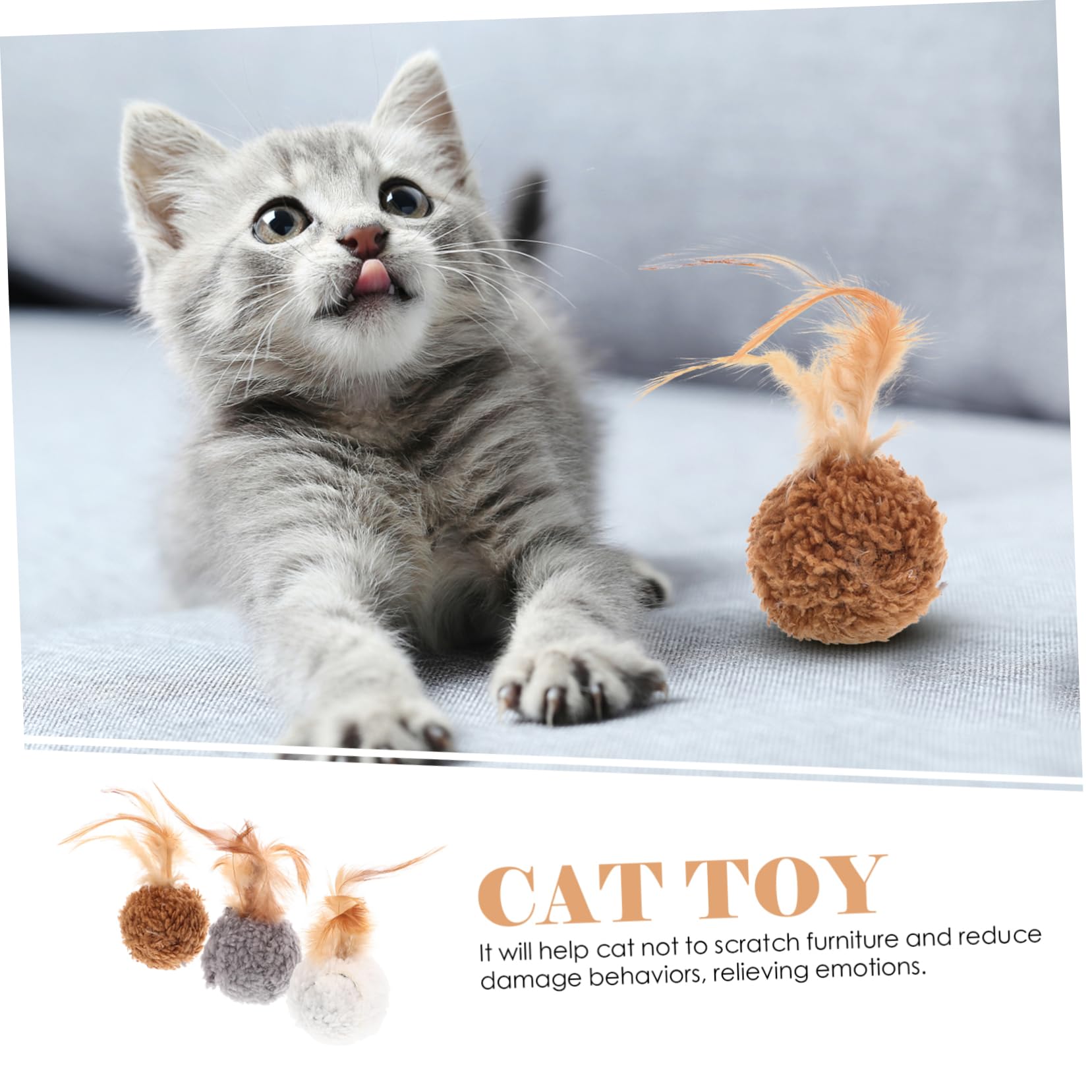 Yardwe Lot De 3 Accessoires pour Chaton Jouet Compact pour Chat Petit Jouet en Peluche Doux Et Amusant Jouet Interactif pour Chat 9 Pièces X 3
