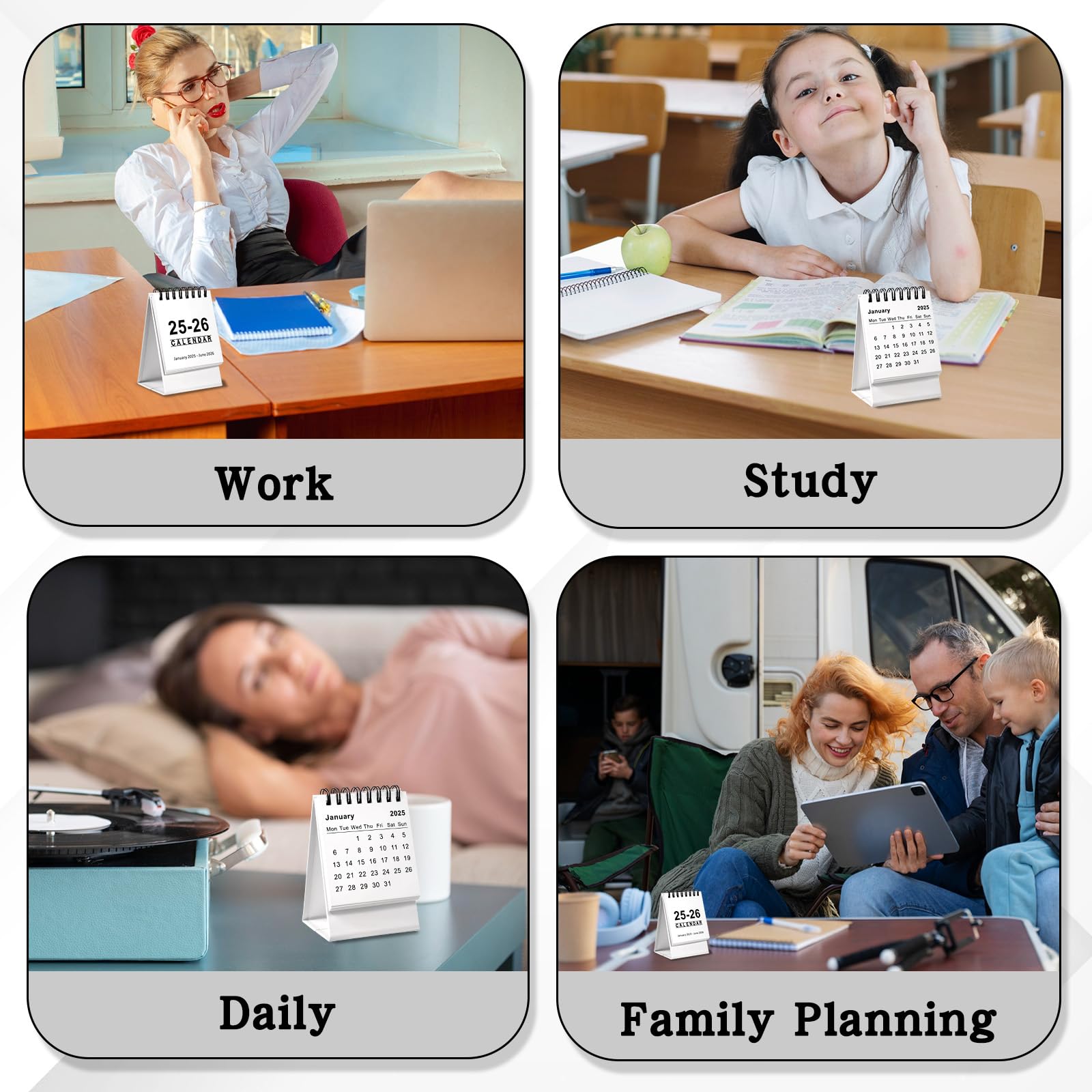 Czzoypi 2025-2026 Mini Calendrier De Bureau, Petit Calendrier De Bureau Petit Bureau Jan 2025 Jun 2026 Mensuel Flip 2025 2028 Pour Cole Maison Salle Classe