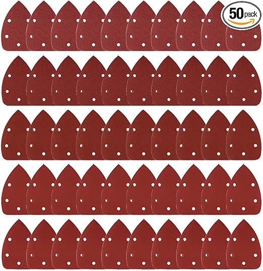 Coceca Mouse Detail Sander Sandpaper Sanding Paper Assorted Sanding Pads 40 80 120 180 240 Grits (50pcs Mouse Sandpaper)