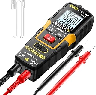 Multímetro Digital,4000 Cuentas Detector De Corriente Digital,Multímetro De Alta Precisión - Para Electricista, Circuito, Resistencia, Capacitancia, Voltaje, Automoción, Hogar Y Taller