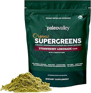 Organic Supergreens - Organic Greens Powder Superfood for Immune Support - Paleo Green Powder Blend - 28 Servings - 23 Superfoods - Gluten Free, No Cereal Grasses, Soy or Grain