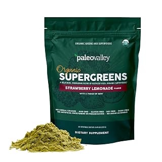 Paleovalley Organic Supergreens - Organic Greens Powder Superfood for Immune Support - Paleo Green Powder Blend - 28 Servings - 23 Organic Superfoods - Gluten Free, No Cereal Grasses, Soy or Grain - Amazon product rated Grade A