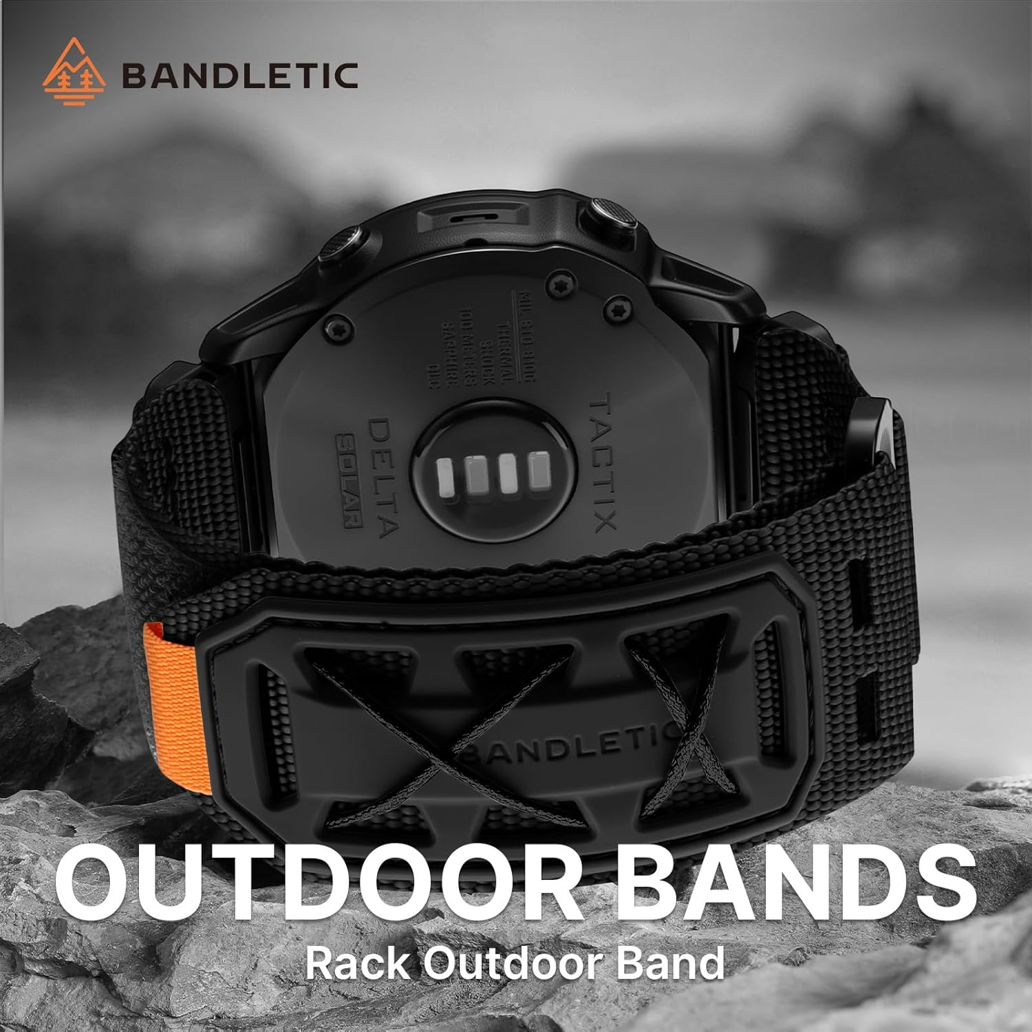 Bandletic Compatible with Garmin Fenix 8 51mm Watch Band - 26mm Quick Fit Nylon Strap Replacement for Fenix 7X 6X Pro/5X Plus/3 HR/Instinct 2X Solar 3 50mm/Enduro/Tactix/Epix Pro 2/Quatix 8 51mm/D2