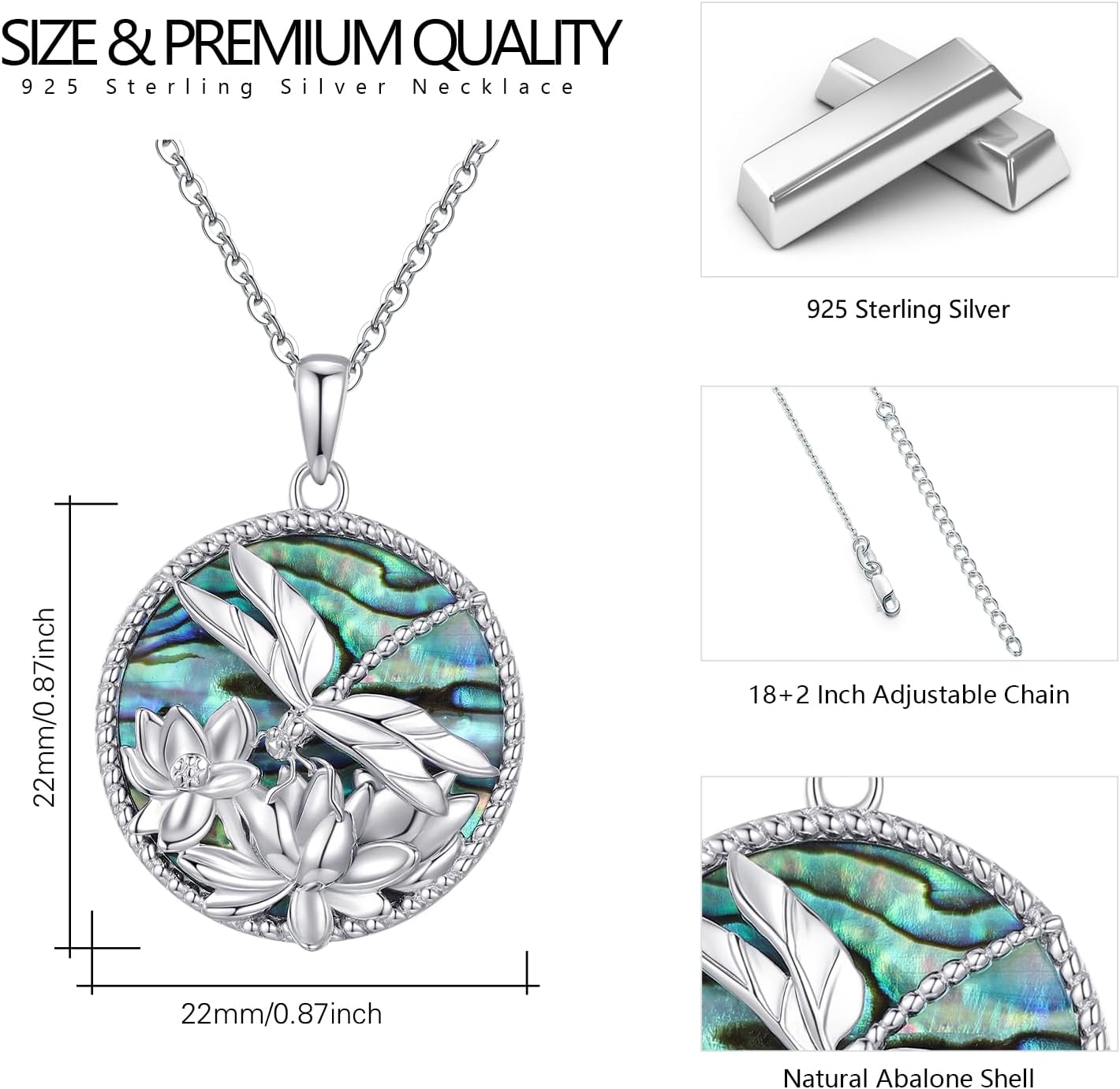 OHAYOO Dragonfly Cross Necklace for Women – 925 Sterling Silver Infinity Faith Pendant with Sunflower, Butterfly & Ladybug – Nature Jewelry Mother’s Day Gift - Image 4