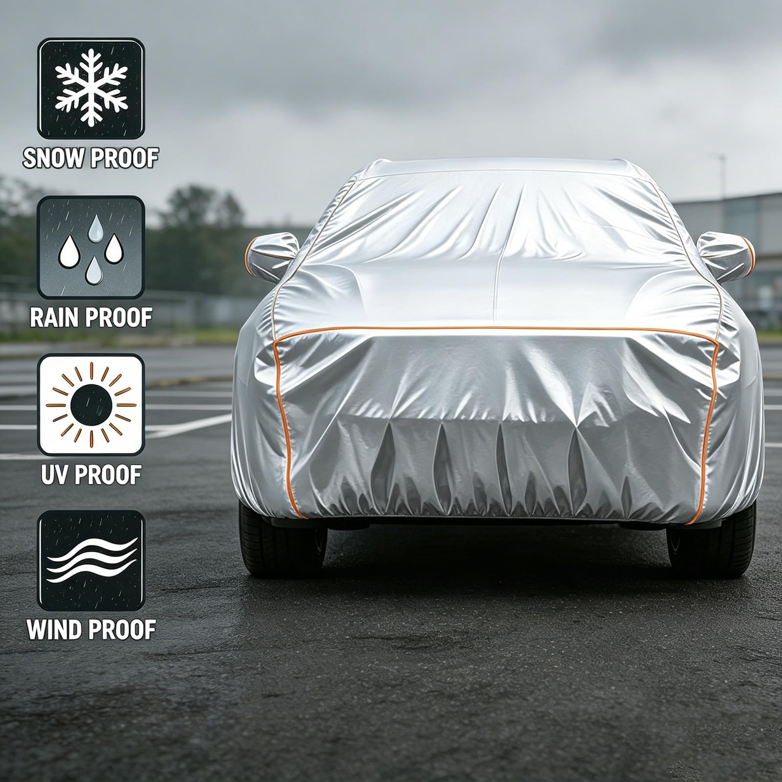 Autoabdeckung für Seat Arona SUV 2017-2026,Autogarage Vollgarage Auto Garage Allwetter Winddichte UV-Beständige Regen Sonne Staub Schutz mit Reißverschluss