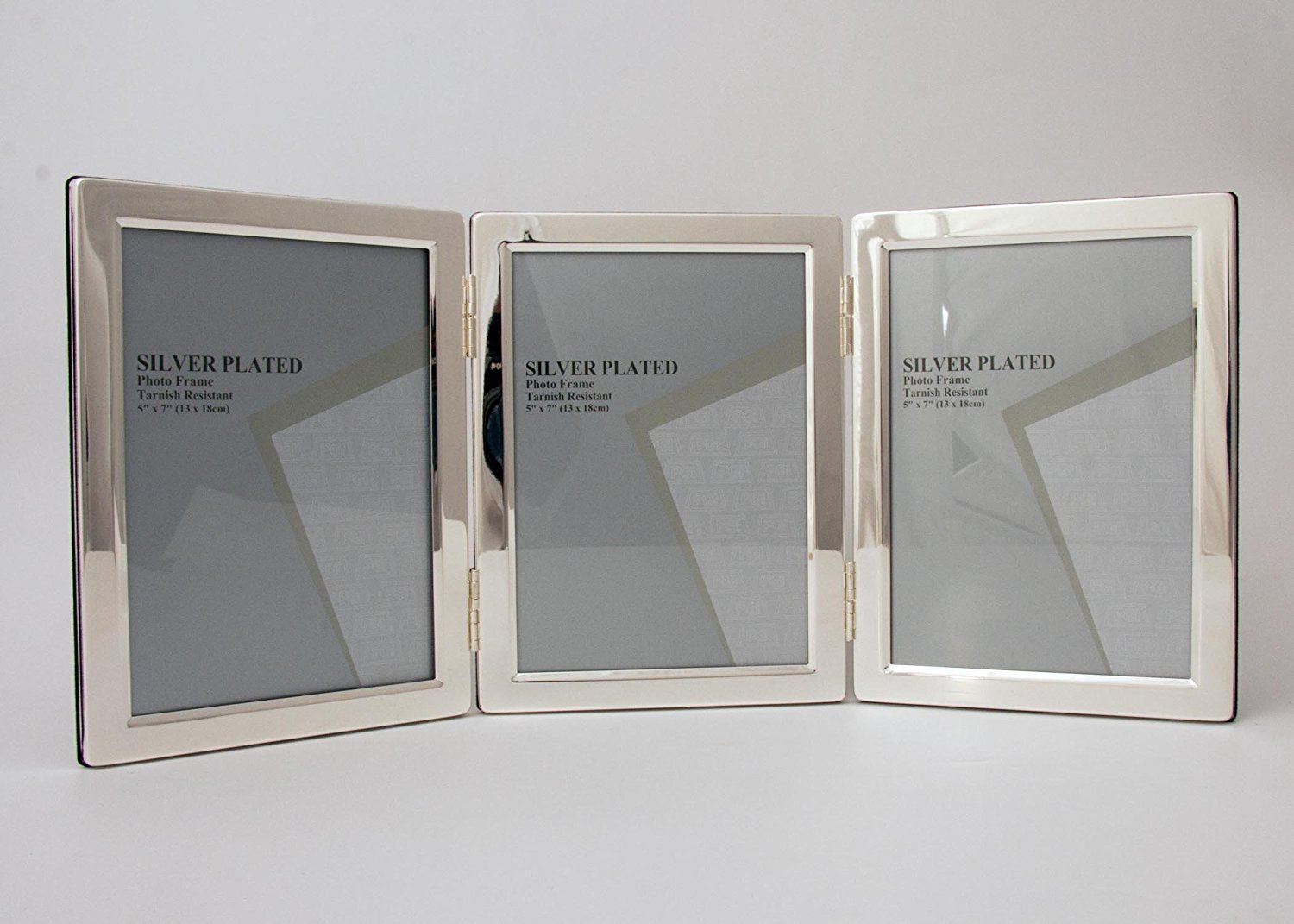 Triple Silver Plated Metal Photo/Picture Frame 4x6. Heavy & Very Well Made! (6X8)