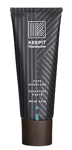 KEEPIT HANDSOME Mens Sculpting Paste Natural Pliable Hold With Medium Shine 34 oz 100 ml