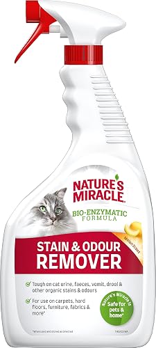 Nature's Miracle Stain & Odour Remover Gato, centra en la suciedad cotidiana, aroma a melón fresco, 946 ml