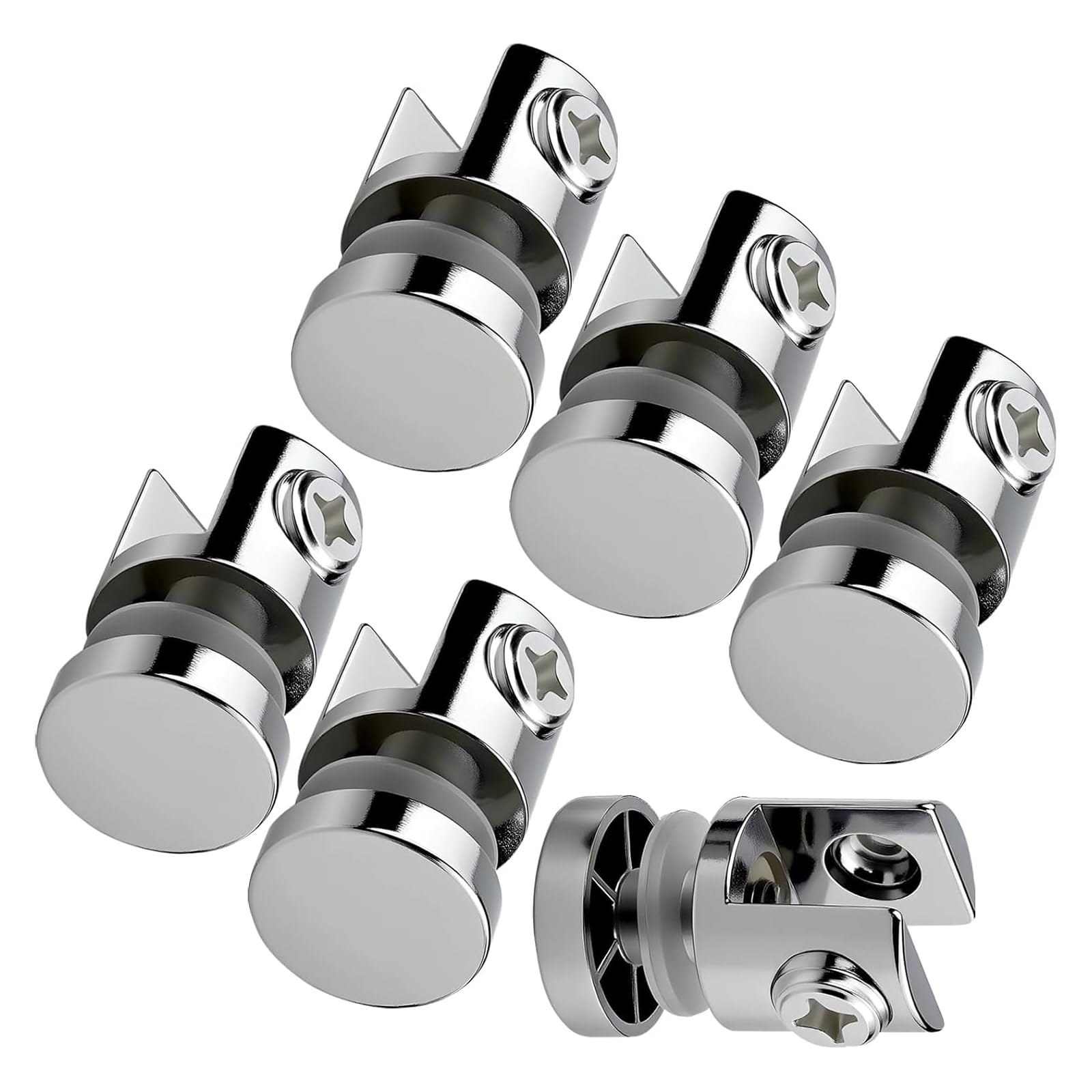 Apludoo Multicolor Glass Panel Clamps Pack Of 6 Strong Metal Shelf Brackets Easy To Use For 5-10Mm Acrylic Laminate Mounting Strong Steel Shelf Supports