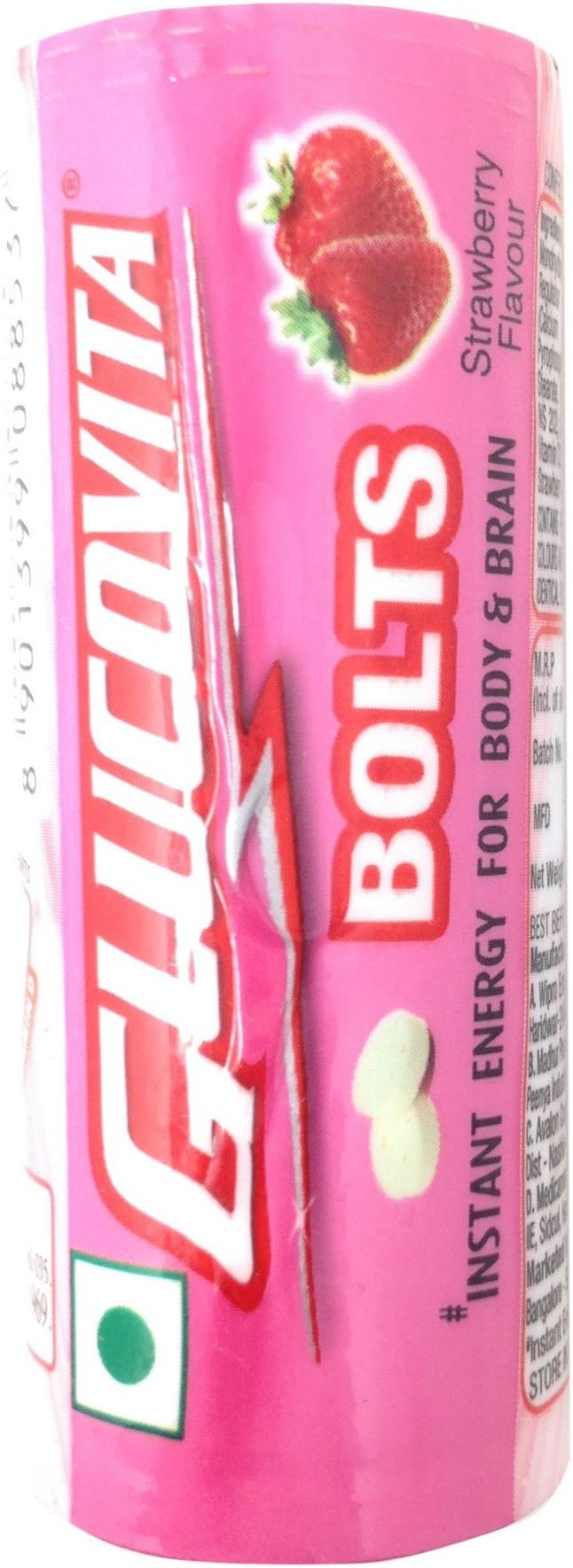 Glucovita Instant Energy Bolts - Strawberry, 18g Pack