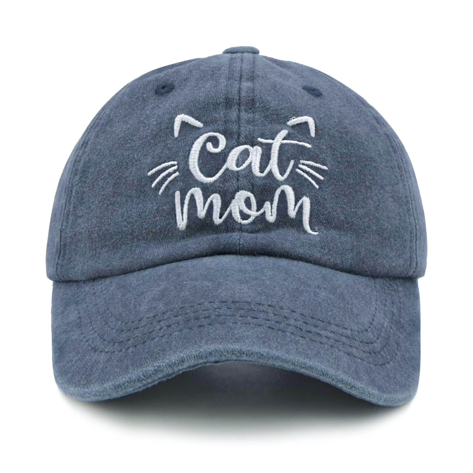 Waldeal Womens Cat Mom Baseball Cap Washed Adjustable Cat Lover Hat