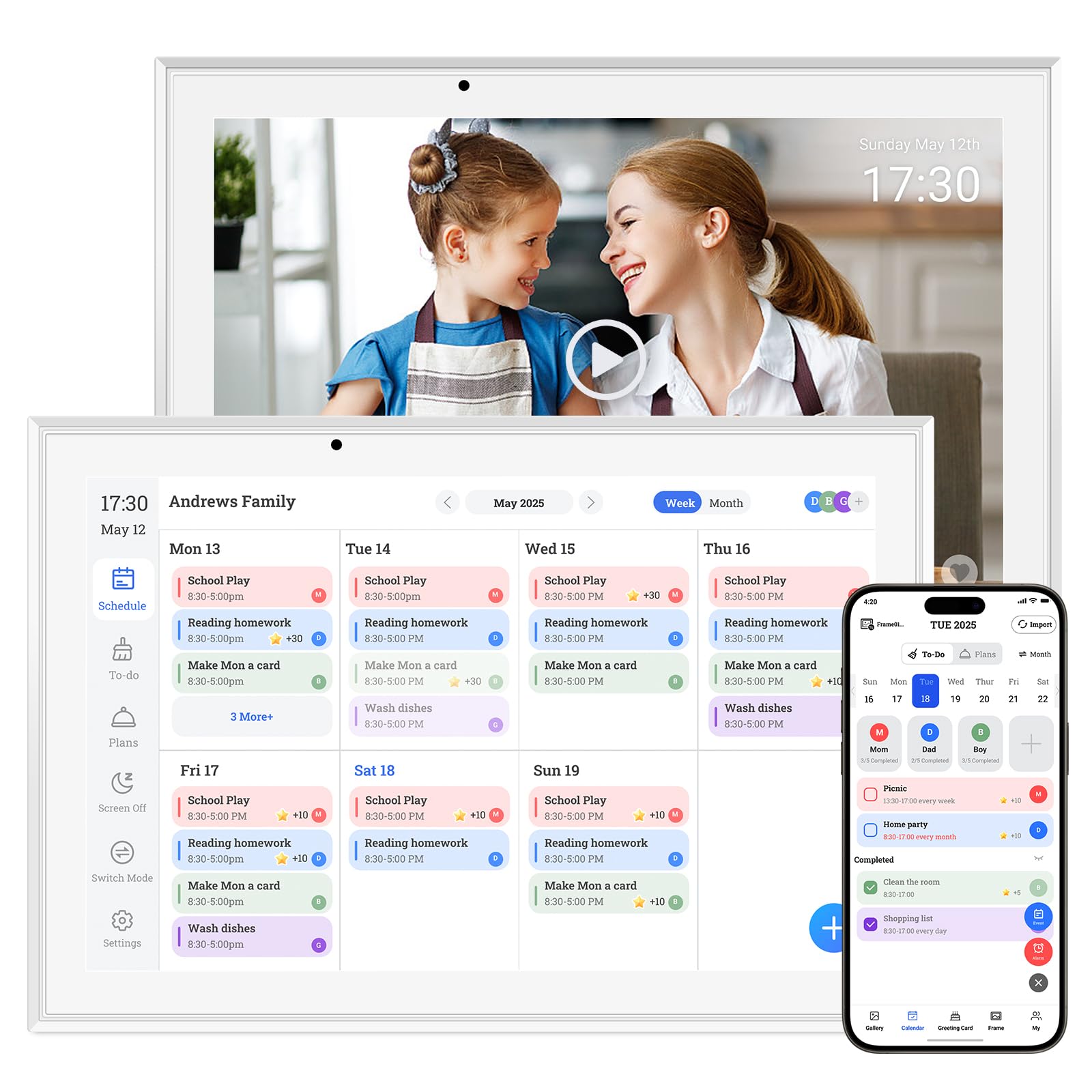 Hesmor Digital Calendar 10.1" Touchscreen Smart Electronic Calendar Planner