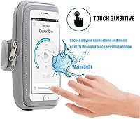 Vista 2 de Brazalete de teléfono de ajuste elástico para correr, caminar para teléfono, deportes al aire libre, multifuncional, impermeable, correr, deportes