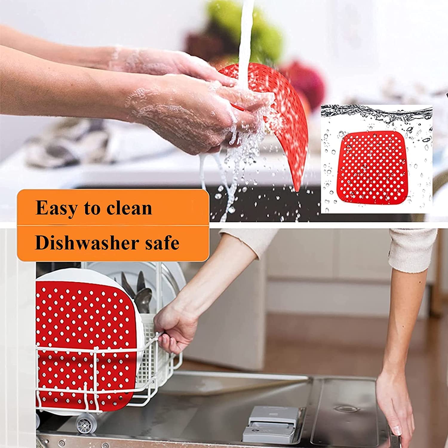Silicone Air Fryer Liners - Reusable & Non-Stick -4 Silicone Air Fryer Liners - Reusable & Non-Stick -4