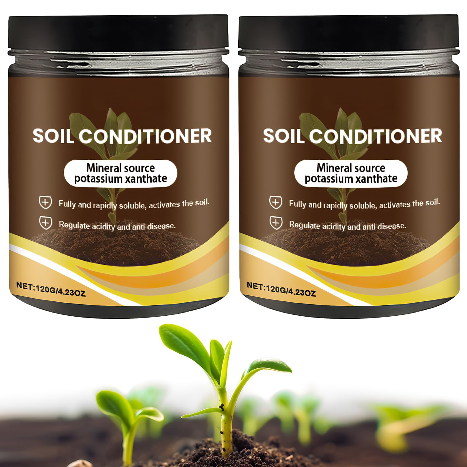Photo 1 of 2Pcs Soil Activators,Organic Soil Activators and Plant Fertilizers,Garden Beds for Cultivation,Potting Mix and Seedling Compost,Dirt Health Booster,Promoting Plant Rooting,120G*2