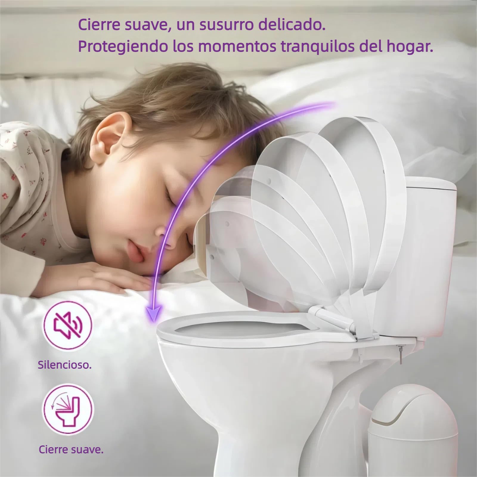 Tapa wc, Asiento de Inodoro de Cierre Suave en Forma de circular con Liberación Rápida para una Fácil Limpieza (Tipo circular)