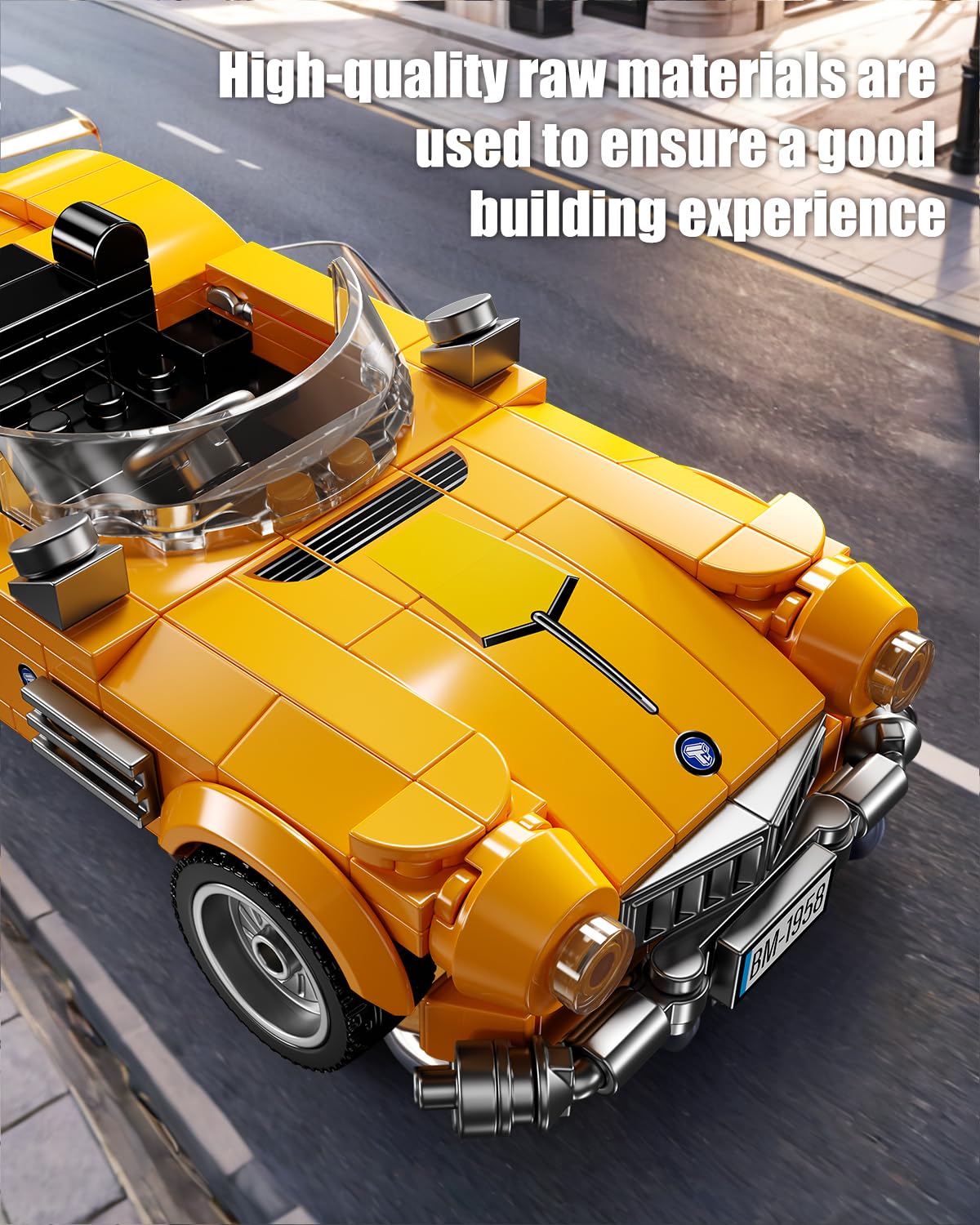 TGL TYCOLE Sports Car Building Block Set with Display Case, Race Car Building Kits Construction Toy,Vintage Racing Car Collection Model,Birthday Gift for Adults and Kids Boys 8-12(313pcs)