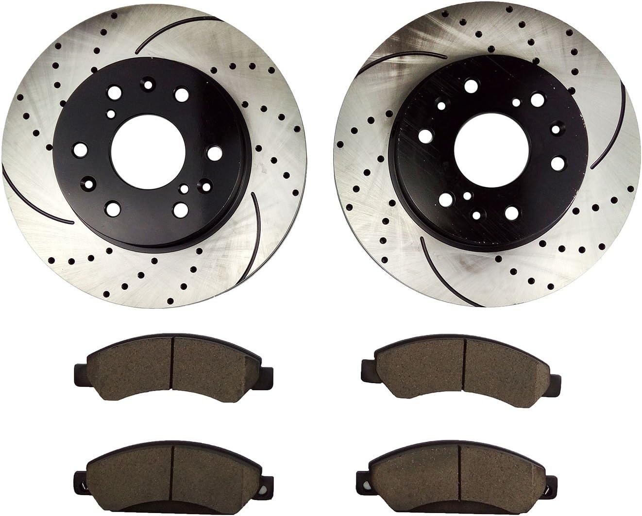 Atmansta QPD10052 Front Brake kit with Drilled/Slotted