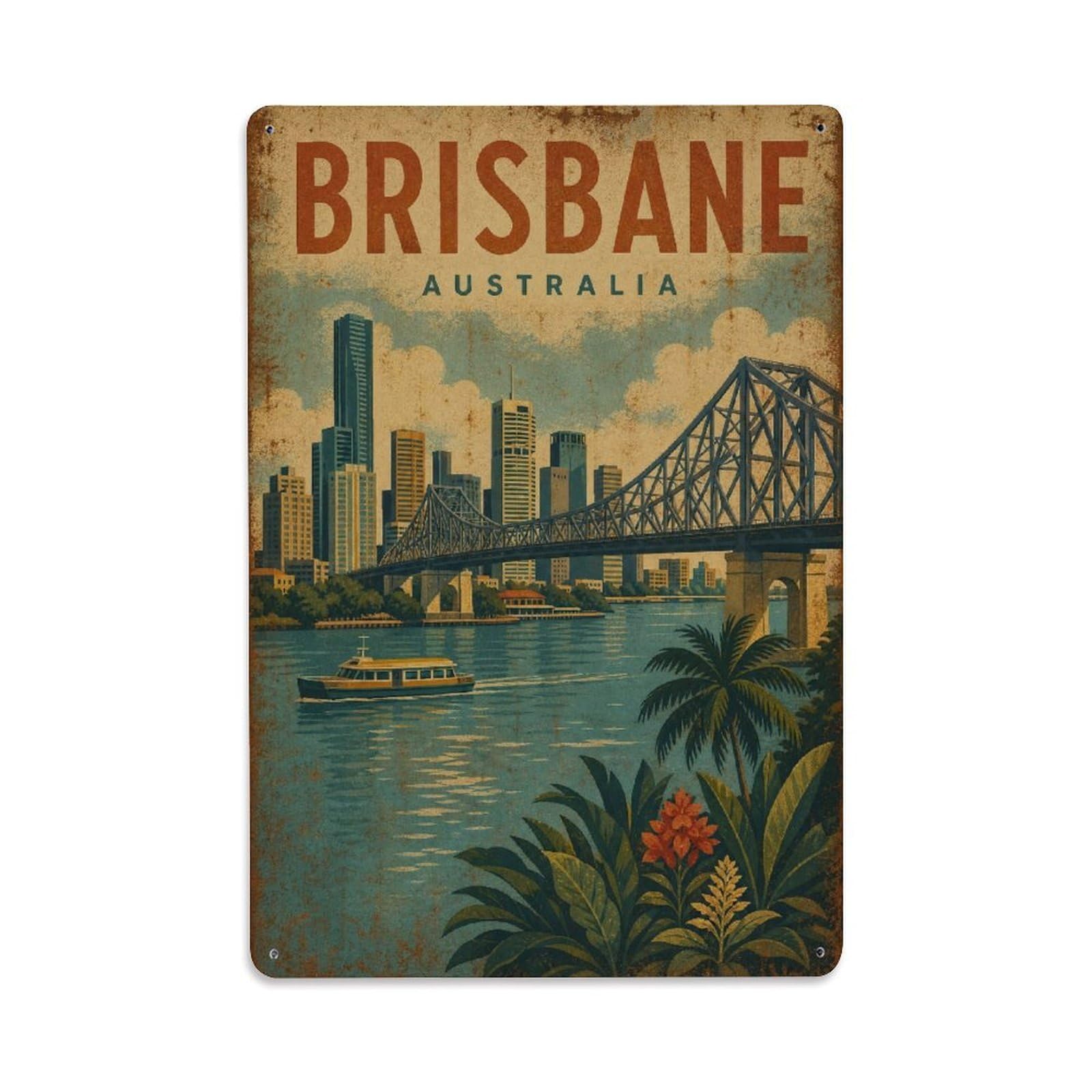 Australia Brisbane City Heritage Travel Regional Metal Tin Sign