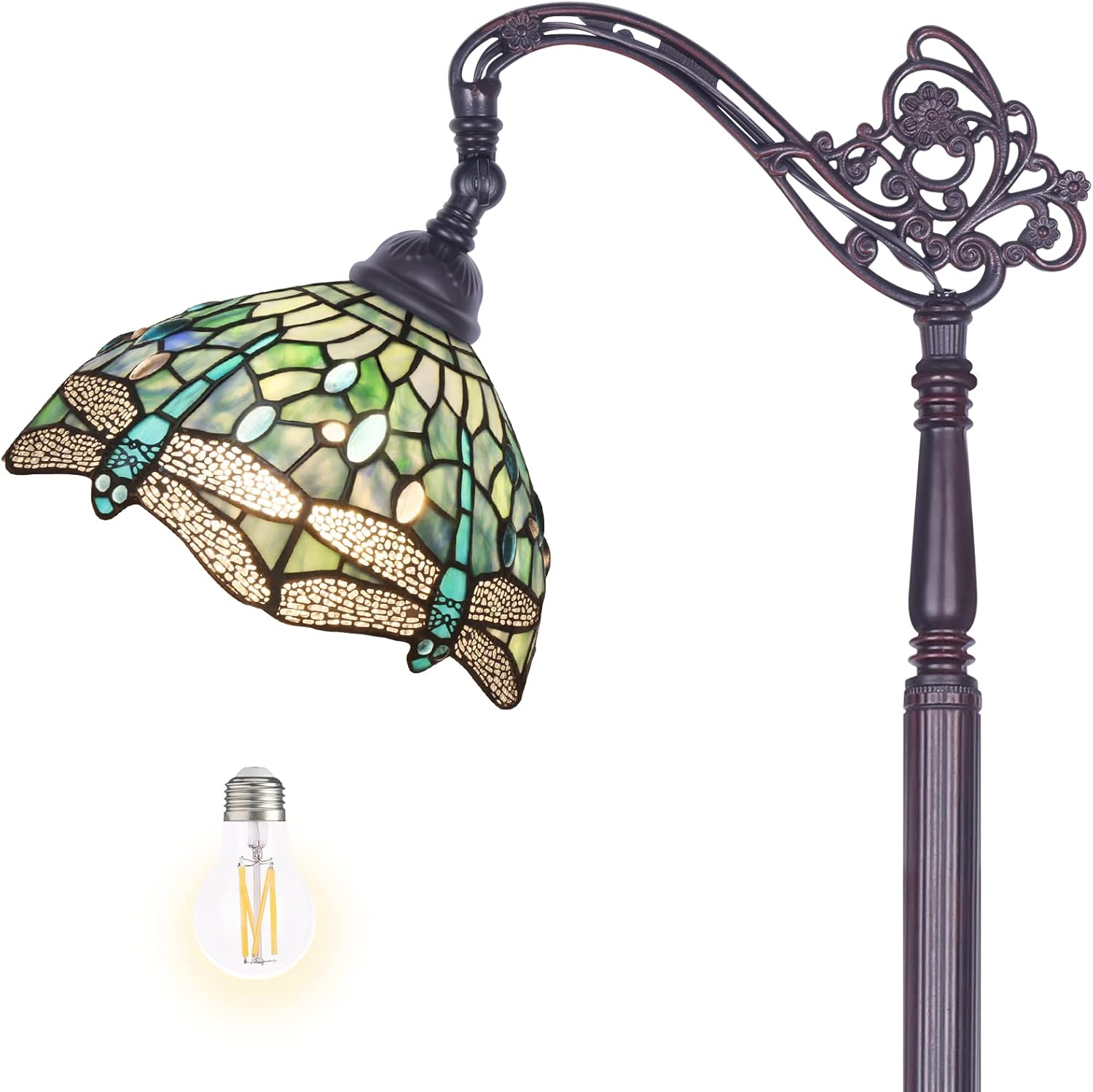 Buy MOOVIEW Tiffany Floor Lamp Dragonfly Stained Glass Floor Reading