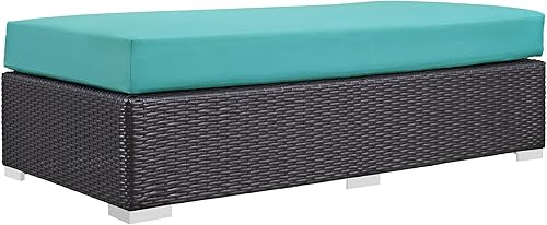 Miniatura 10 de Modway EEI-1911-EXP-ORA Convene - Muebles otomanos cuadrados de tela para patio, muebles de exterior, color naranja espresso