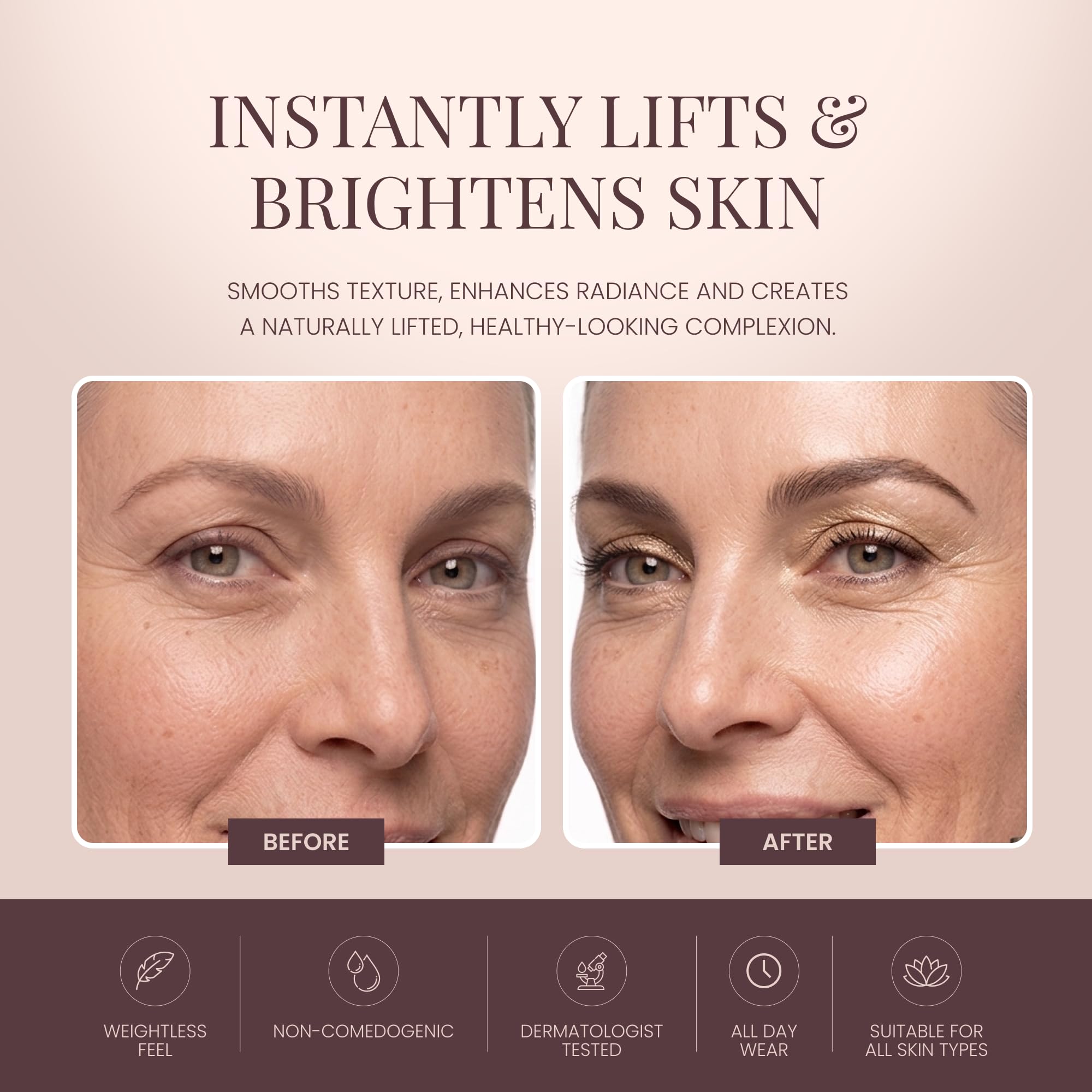 Studio 10 - Ombretto liquido I-Radiance Shimmer e formula che aumenta l'umidità e a lunga durata, ombretto liquido metallizzato in tonalità zibellino