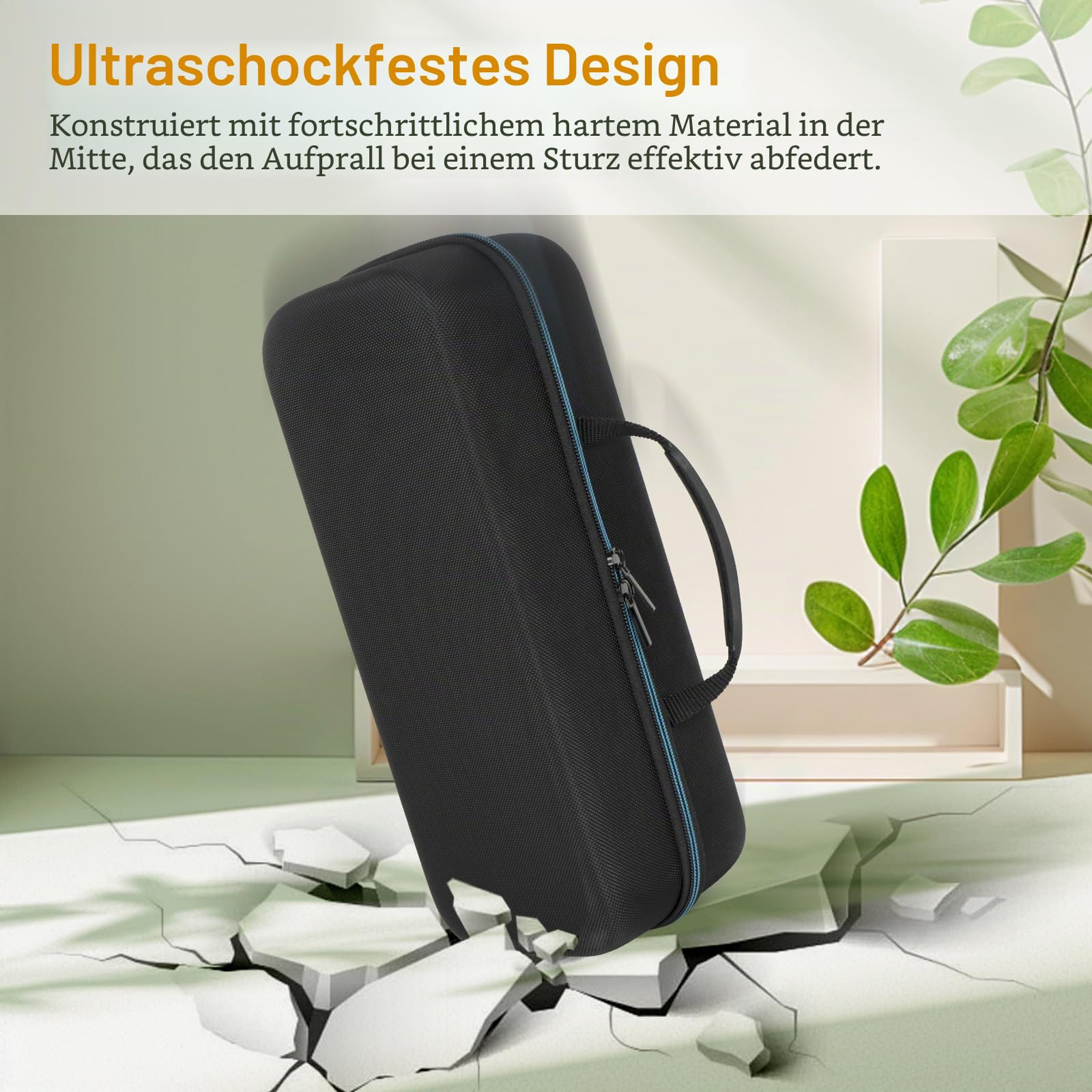 XINGFUDAO Harte Tragetasche für XGIMI MoGo 3 Pro 1080P Projektor, Unterstützt die Aufbewahrung von Ladegeräten, Fernbedienungen und Zubehör, wasserdichte Tasche für Tragbaren Projektor, Schwarz