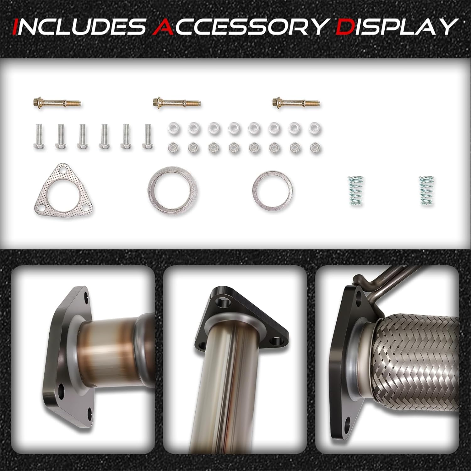 Catalytic Converter Bellows Exhaust Pipe Compatible with 2003-2007 Honda Accord 2.4L Replaces 16299 52349 (EPA Compliant)