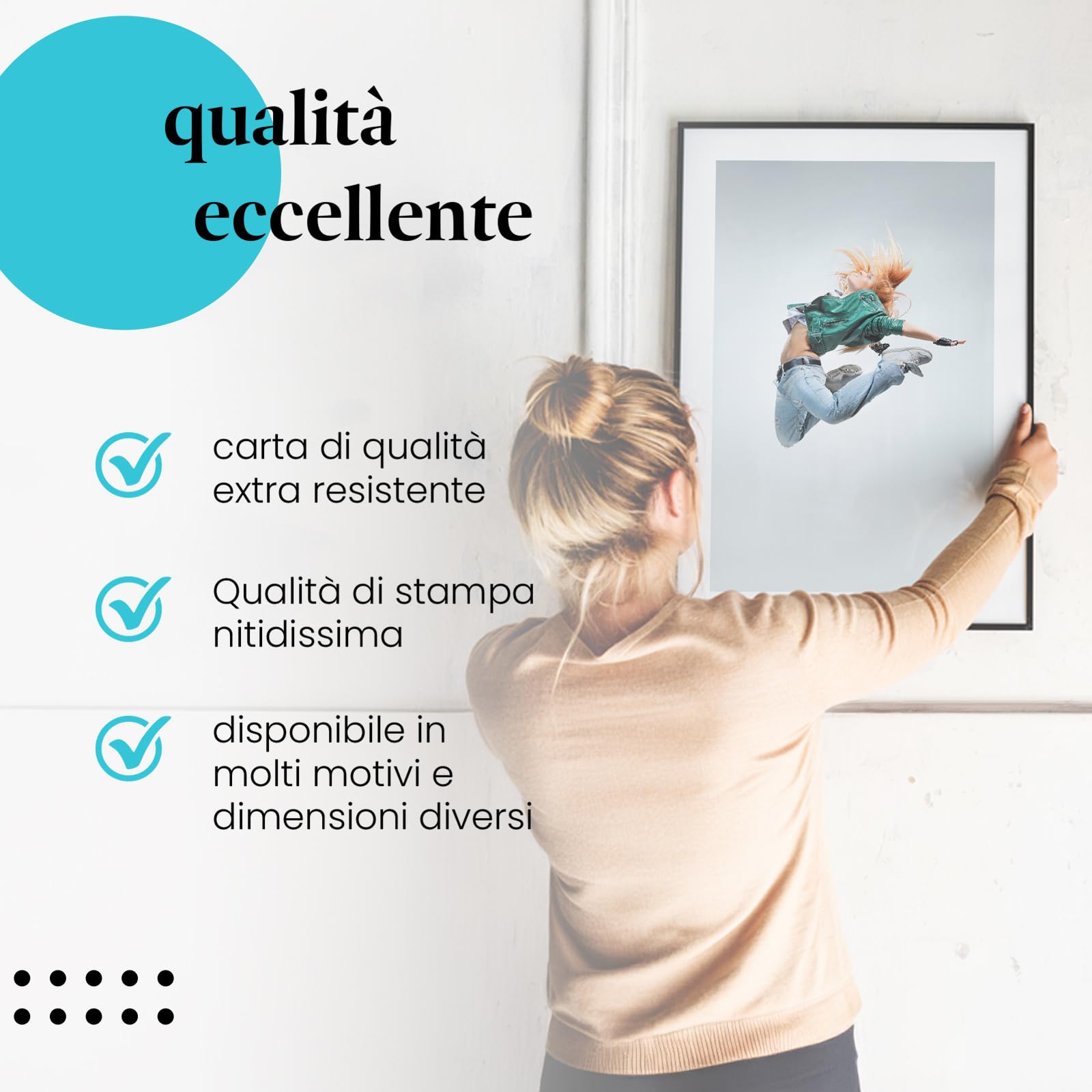 Postereck - 0637 - Hip hop, salto ballerina donna street dance musica - Decorazione da Parete, Stampa Artistica, Arredamento Interni, Stampa Fotografica - Tela - 100,0 cm x 75,0 cm