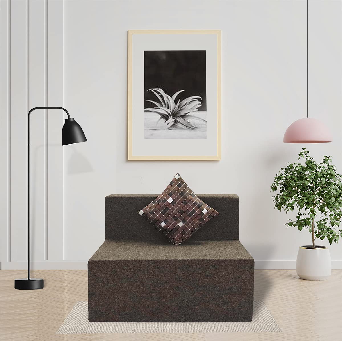 Seventh Heaven Jute Fabric Seater Sofa Cum Bed with Printed Cushions (Brown, 6X3 (1 Seater)) (B09DGDPFCV) Amazon Price History, Amazon Price Tracker