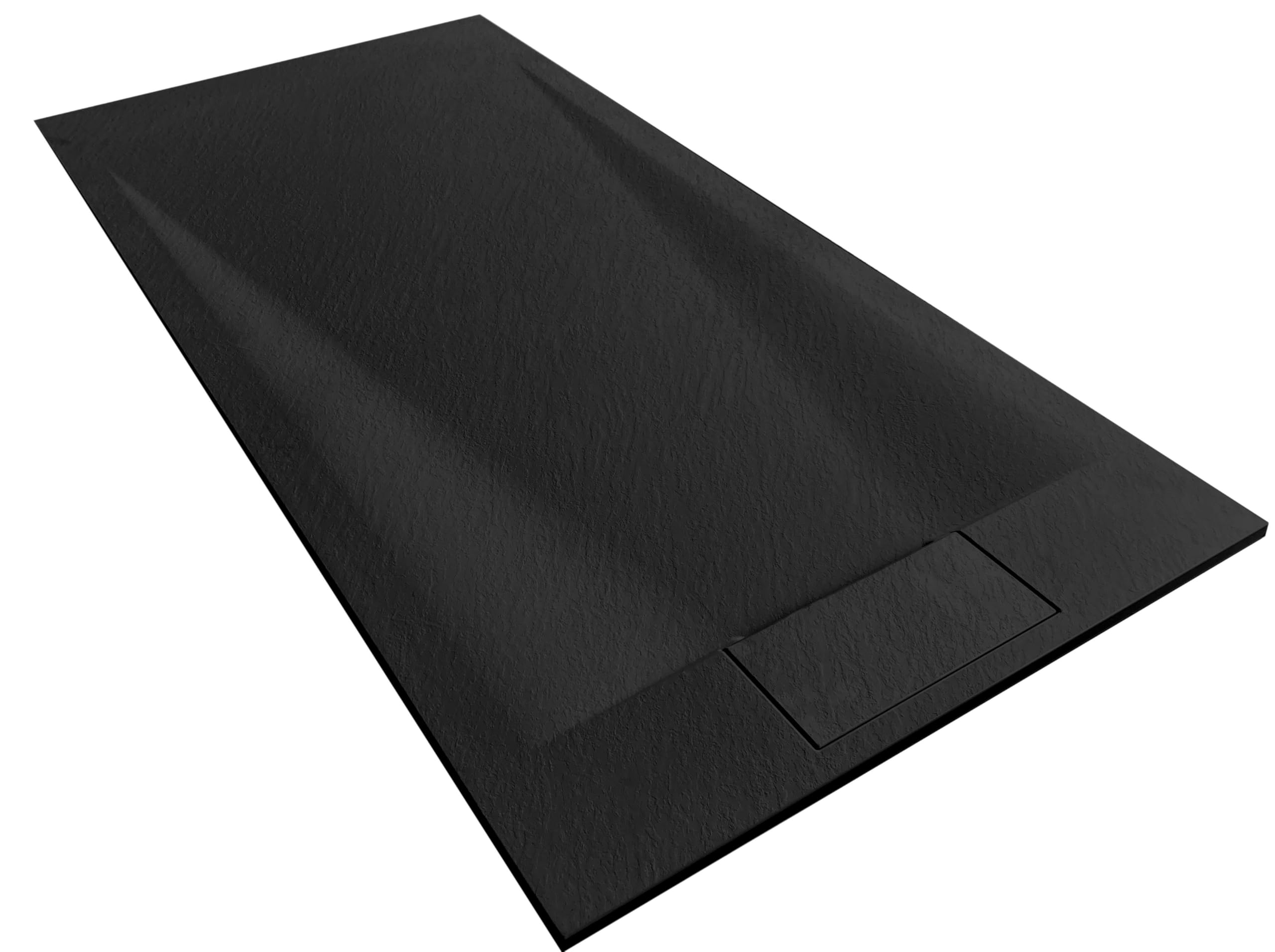 Rea Plato de ducha Bazalt Negro 80x120 cm Plato de ducha antideslizante para Baño (negro)