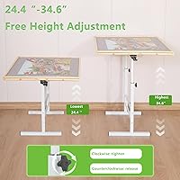 Vista 4 de Mesa de rompecabezas con cajones, con patas y cubierta, 1000/1500 piezas, mesas de rompecabezas ajustables para adultos, plegable, portátil, mesa