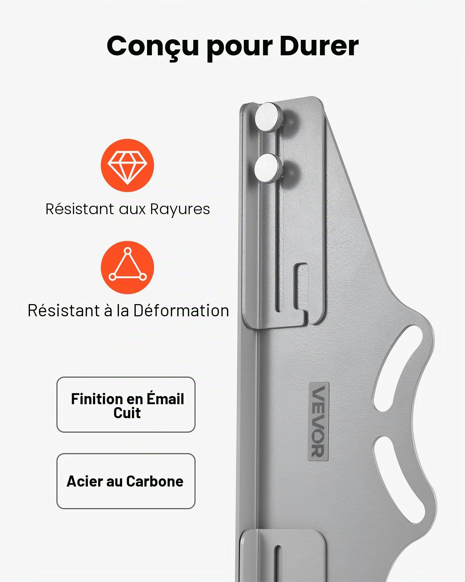 VEVOR Outil d'Alignement de Roue 2PCs, Plaque de Paralléllisme et de Carrossage en Acier Carbone avec Détecteur d'angle Numérique et 2 Rubans à Mesurer, pour Voitures, Camions, SUV et Véhicules