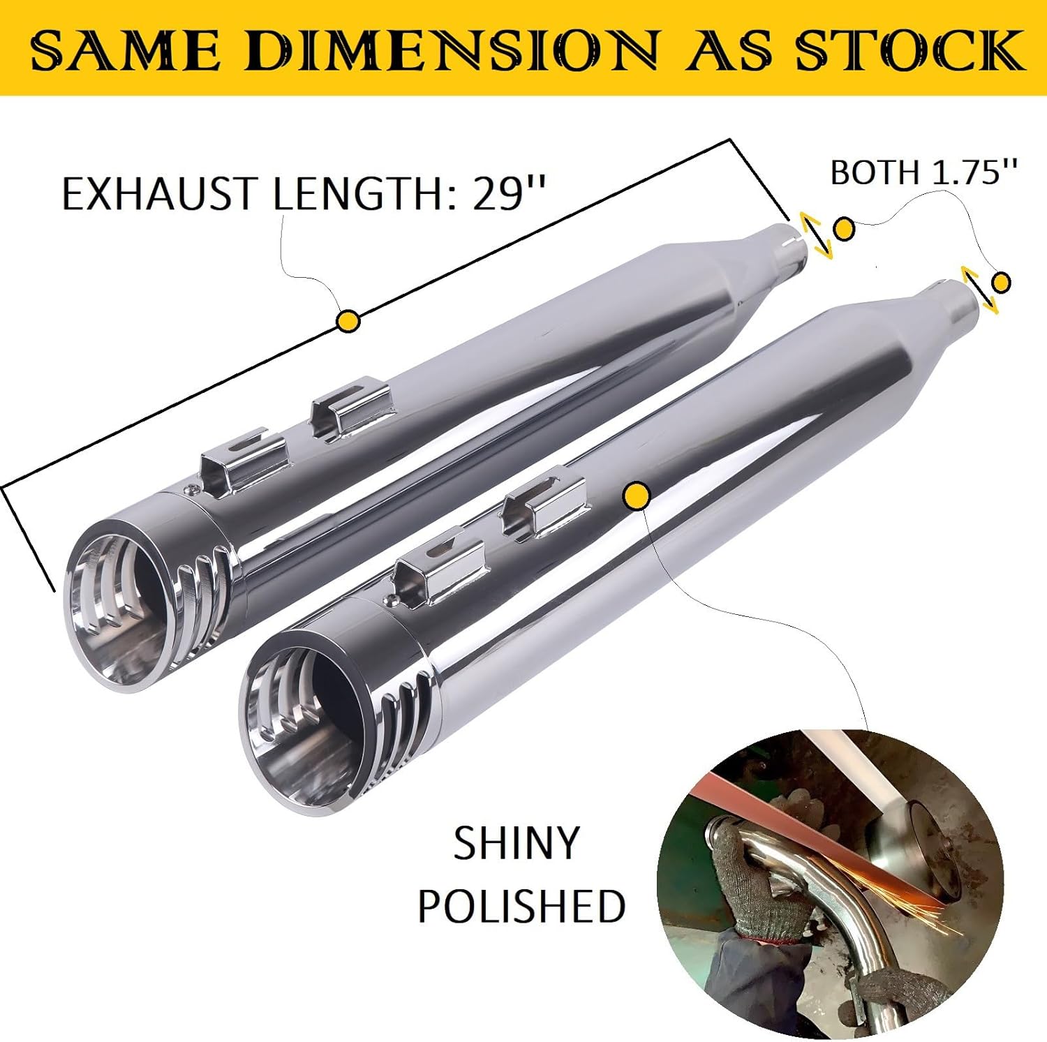 SHARKROAD Slip on Mufflers for Harley Tri Glide Trike Models-HDTGMF-400920CC