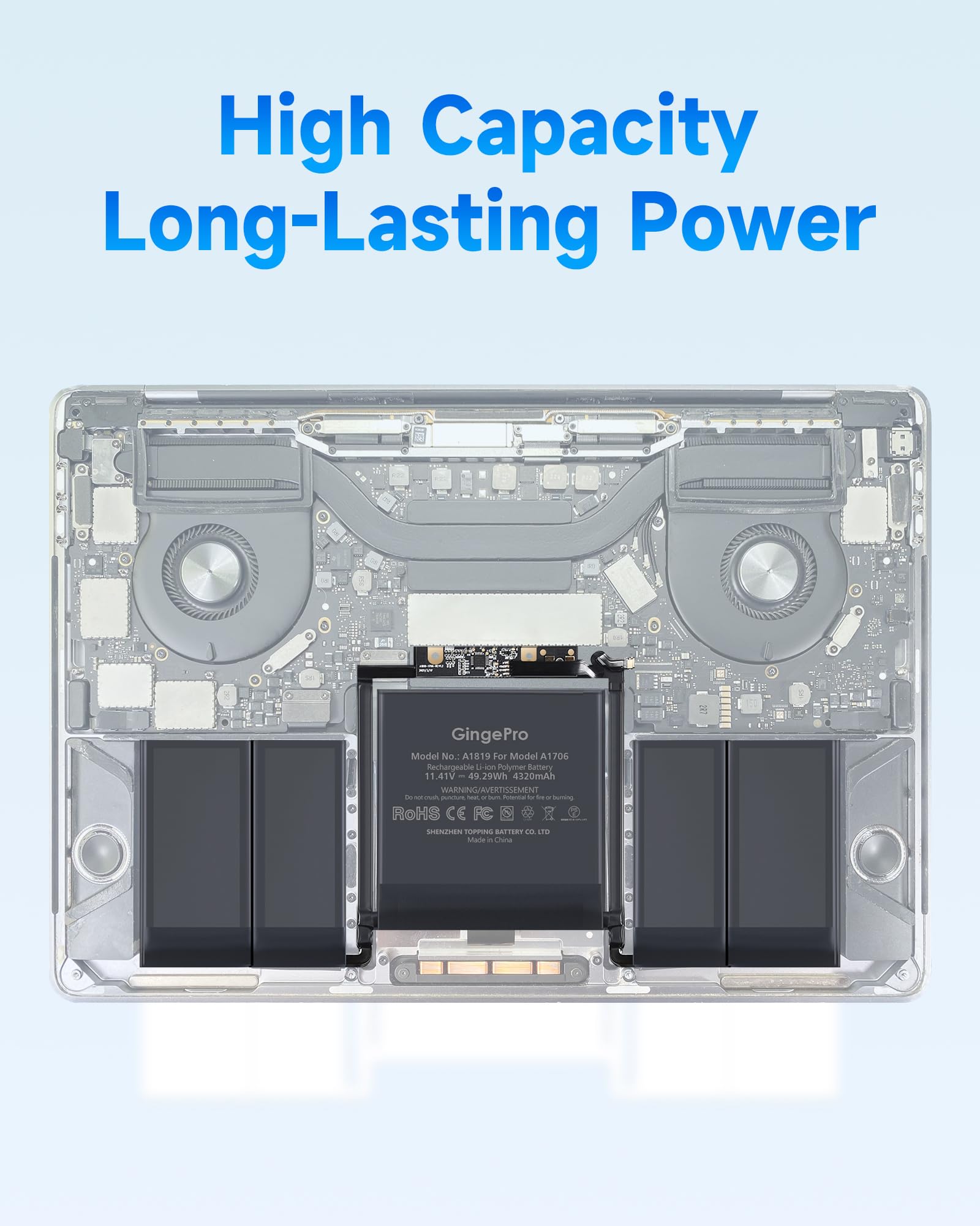 Amazon.co.jp: GingePro 交換バッテリー MacBook Pro 13インチ A1706 